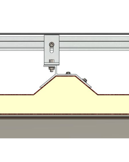 Structure Coplanaire pour Panneaux Solaires Montage sur Tôle Trapézoïdale