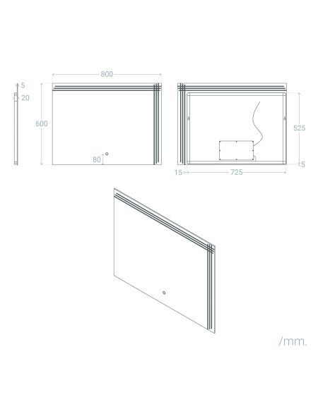 Miroir Salle de Bain avec Éclairage LED Dinklage 60x80 cm