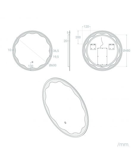 Miroir Salle de Bain avec Éclairage LED Monroe Ø60 cm