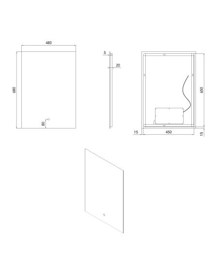 Miroir Salle de Bain avec Éclairage LED Small Mason 68x48cm