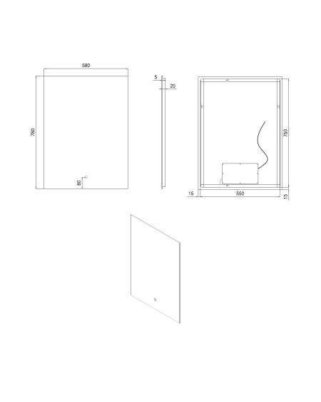 Miroir Salle de Bain avec Éclairage LED Medium Mason 78x58cm