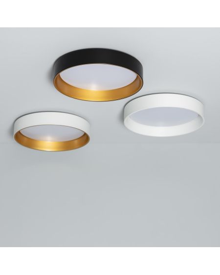 Plafonnier LED Rond Métal 20W CCT Sélectionnable Broadway Ø450 mm