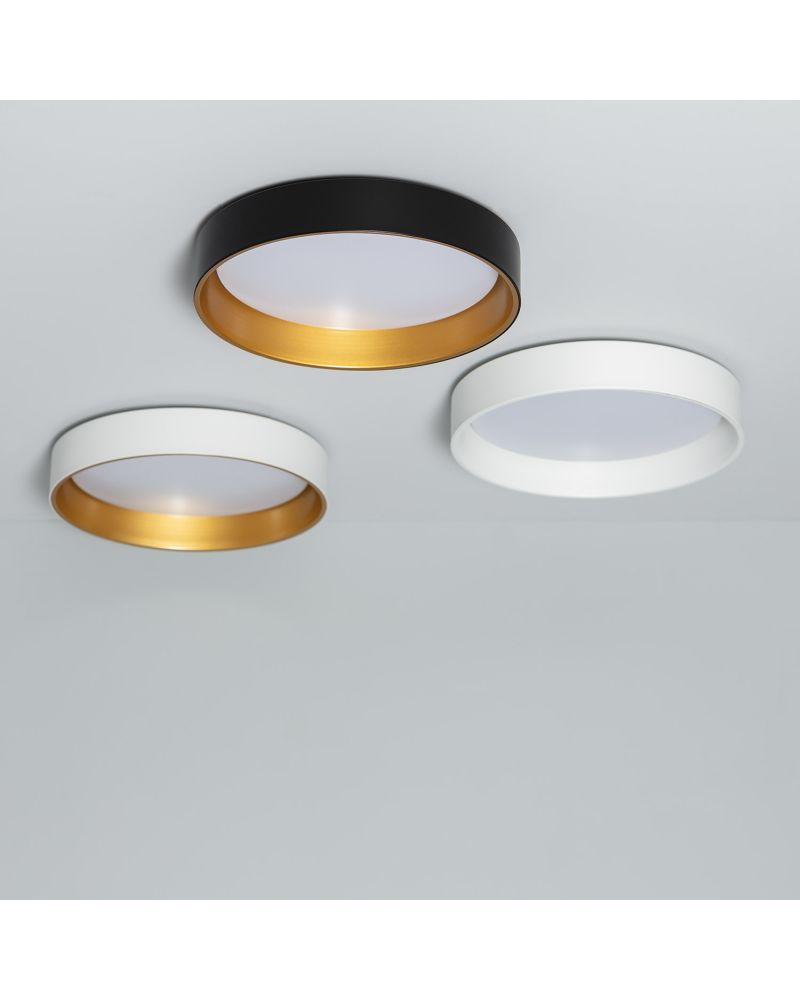 Plafonnier LED Rond Métal 20W CCT Sélectionnable Broadway Ø450 mm