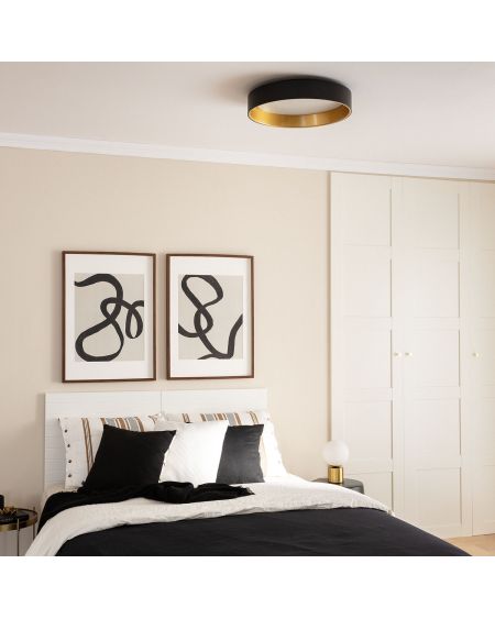 Plafonnier LED Rond Métal 20W CCT Sélectionnable Broadway Ø450 mm