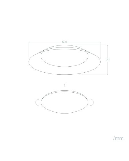 Plafonnier LED Rond Métal 30W CCT Sélectionnable Taylor Ø500 mm