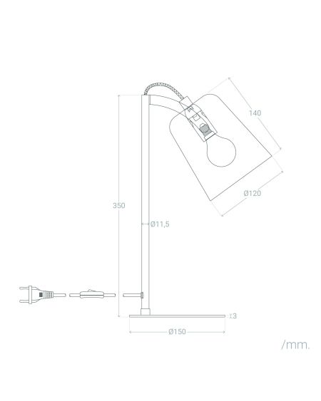 Lampe de Bureau Flex Métal Orfeo