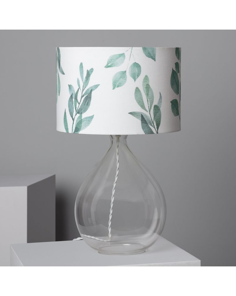 Lampe à Poser Textile et Verre Verdy Lampe à Poser Textile et Verre Verdy