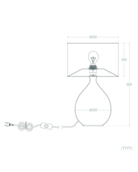 Lampe à Poser Textile et Verre Verdy