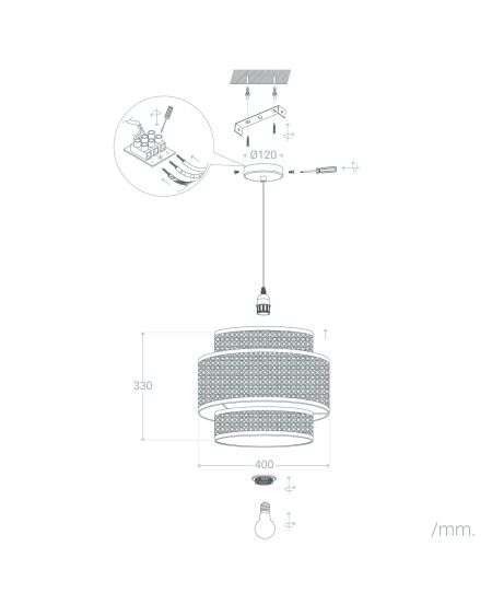 Suspension Rotin Huela Triplo