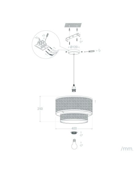 Suspension Rotin Huela Doppio