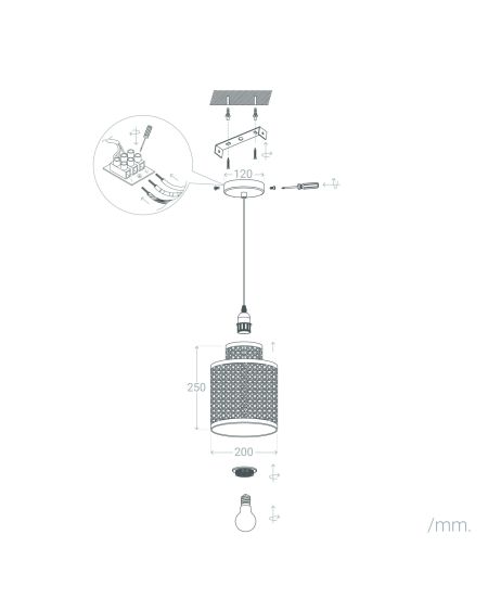 Suspension Rotin Huela Piccola
