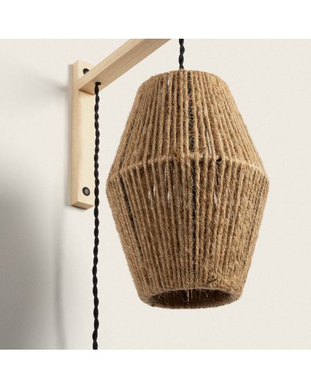 Lampe Murale Bois et Corde Ikal