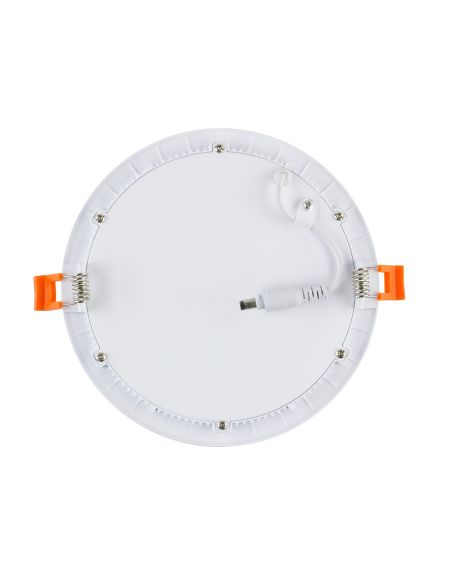 Boîte de 100 Dalles LED 12W Ronde Extra-Plate Blanc Chaud Coupe Ø 155mm