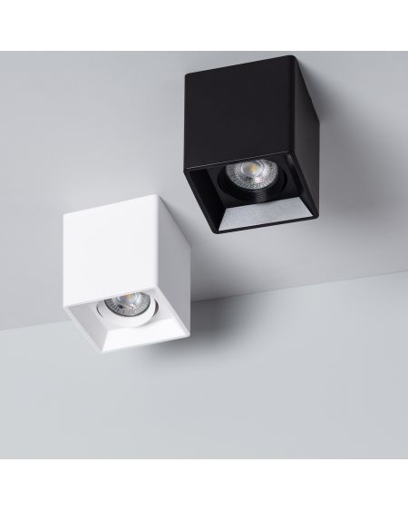 Plafonnier Space Carré Noir avec Ampoule GU10