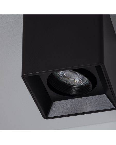 Plafonnier Space Carré Noir avec Ampoule GU10