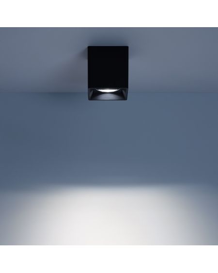 Plafonnier Space Carré Noir avec Ampoule GU10
