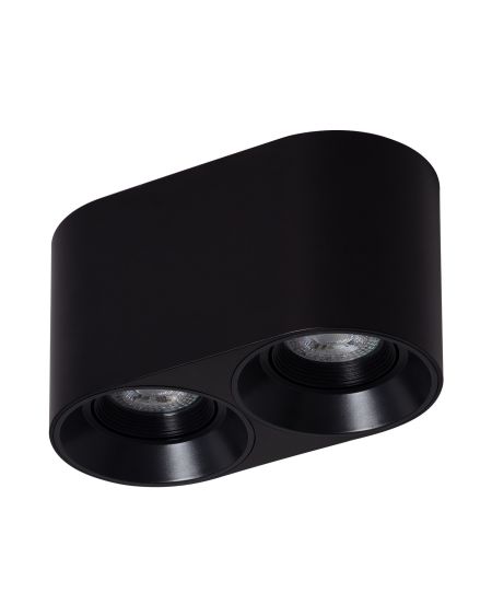 Plafonnier Space Double Noir avec Ampoule GU10