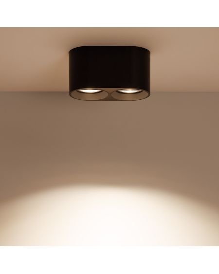 Plafonnier Space Double Noir avec Ampoule GU10