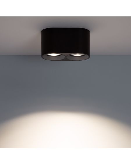 Plafonnier Space Double Noir avec Ampoule GU10