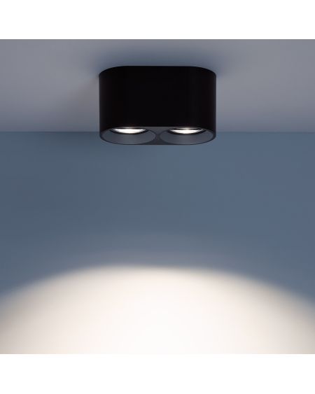 Plafonnier Space Double Noir avec Ampoule GU10