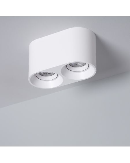 Plafonnier Space Double Blanc avec Ampoule GU10