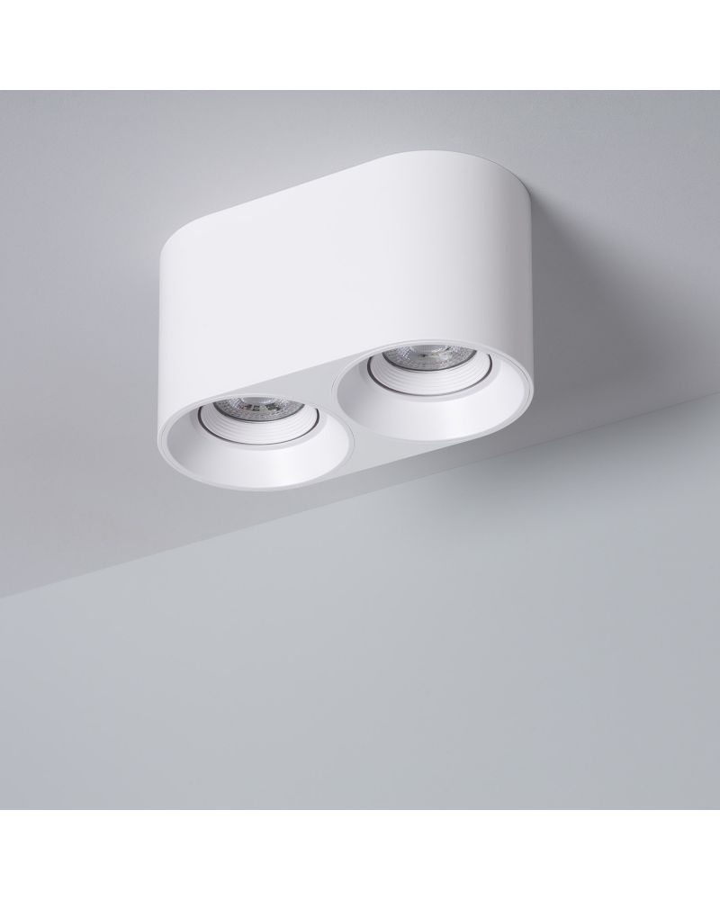 Plafonnier Space Double Blanc avec Ampoule GU10