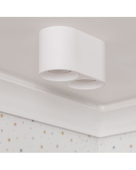 Plafonnier Space Double Blanc avec Ampoule GU10