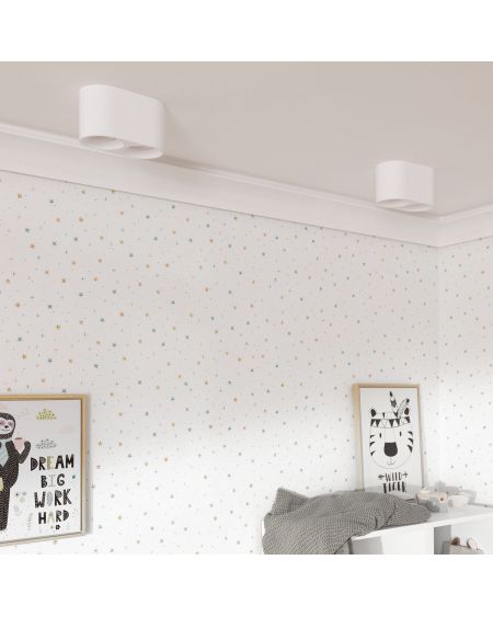 Plafonnier Space Double Blanc avec Ampoule GU10