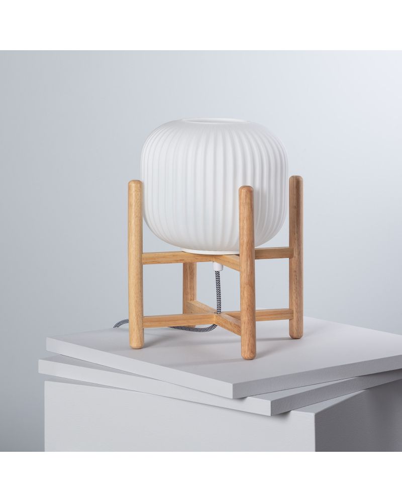 Lampe à Poser Bois et Verre Sider