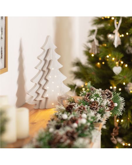 Sapin de Noël LED Bois avec Batterie Kolm