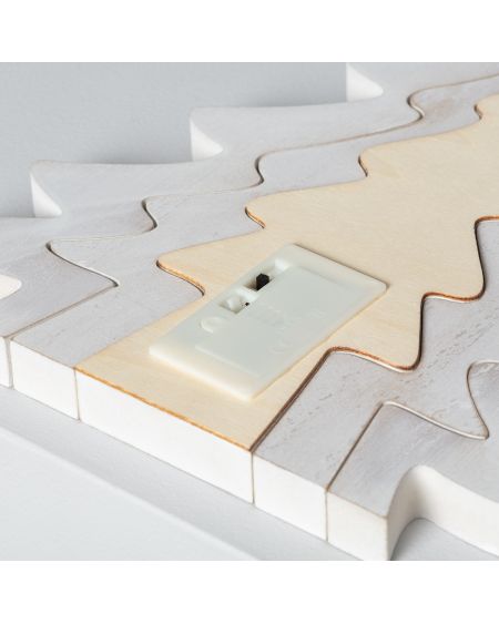 Sapin de Noël LED Bois avec Batterie Kolm