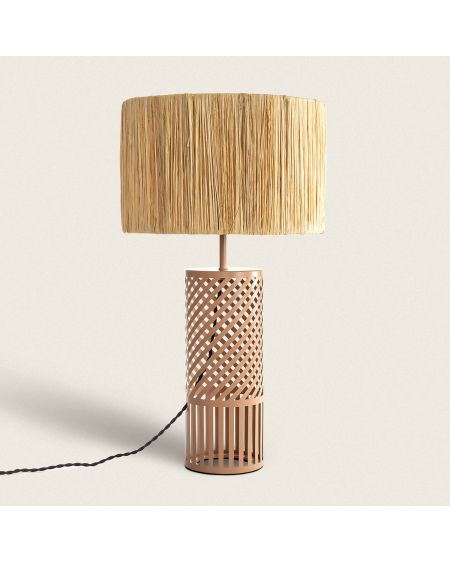Lampe à Poser Métal et Raphia Artemisa