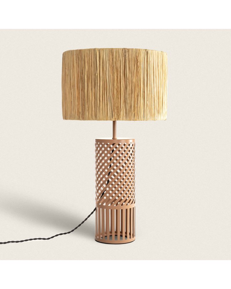 Lampe à Poser Métal et Raphia Artemisa