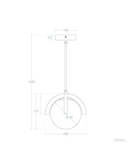 Suspension Bois et Verre Platon