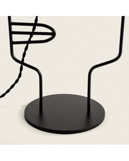 Lampe à Poser Métal et Raphia Face