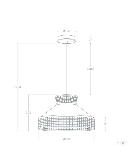 Suspension Rotin et Tissus Longoria