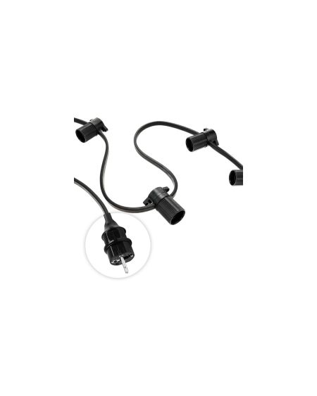 Connecteur d'Alimentation pour Câble Plat Noir de Guirlandes