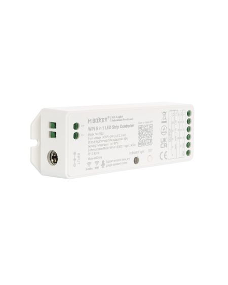 Contrôleur Variateur LED WiFi 5 en 1 pour Ruban LED 12/24V DC Monochrome/CCT/RGB/RGBW/RGBWW MiBoxer