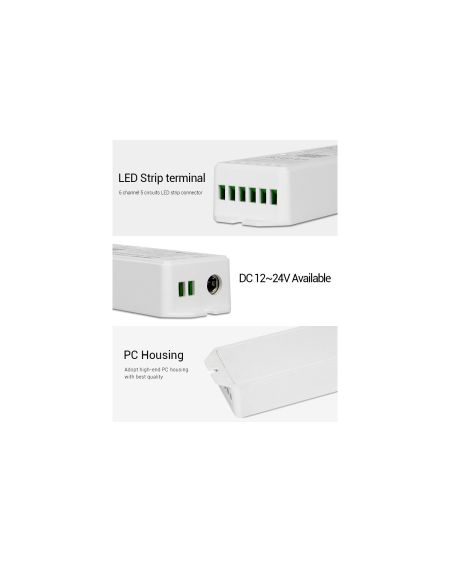 Contrôleur Variateur LED WiFi 5 en 1 pour Ruban LED 12/24V DC Monochrome/CCT/RGB/RGBW/RGBWW MiBoxer