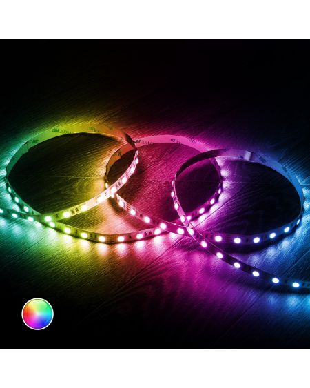 Ruban LED 24V DC 60LED/m RGB 2m IP20 Largeur 10mm Coupe tous les 10cm