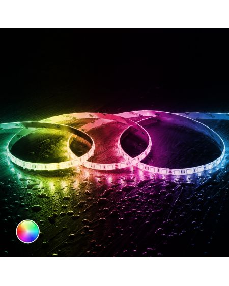 Ruban LED 24V DC 60LED/m RGB 2m IP65 Largeur 10mm Coupe tous les 10cm