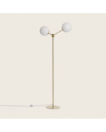Lampadaire Métal et Verre Moonlight 2 Spots
