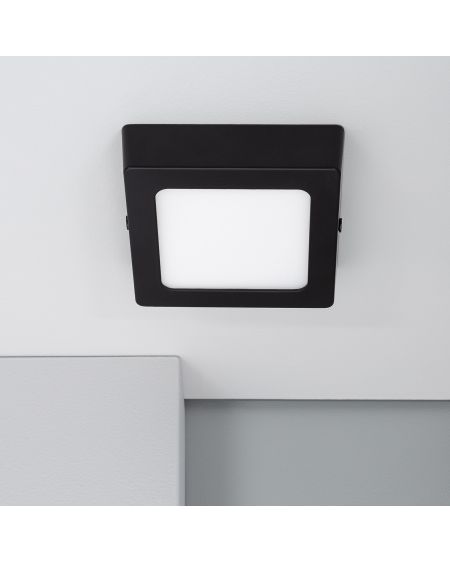 Plafonnier LED 6W Carré Aluminium 105x105 mm Slim CCT Sélectionnable Galán SwitchDimm