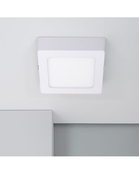 Plafonnier LED 6W Carré Aluminium 105x105 mm Slim CCT Sélectionnable Galán SwitchDimm