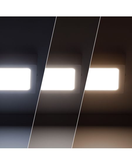 Plafonnier LED 6W Carré Aluminium 105x105 mm Slim CCT Sélectionnable Galán SwitchDimm