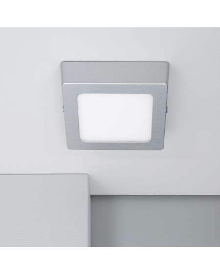 Plafonnier LED 6W Carré Aluminium 105x105 mm Slim CCT Sélectionnable Galán SwitchDimm