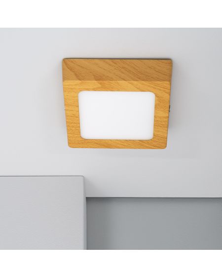 Plafonnier LED 6W Carré Aluminium 105x105 mm Slim CCT Sélectionnable Galán SwitchDimm