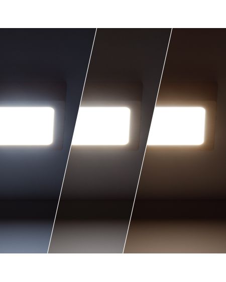 Plafonnier LED 6W Carré Aluminium 105x105 mm Slim CCT Sélectionnable Galán SwitchDimm