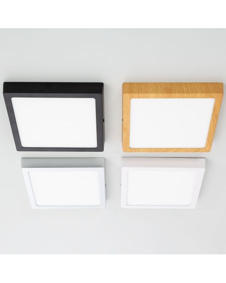 Plafonnier LED 18W Carré Aluminium 210x210 mm Slim CCT Sélectionnable Galán SwitchDimm
