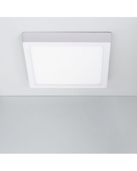 Plafonnier LED 18W Carré Aluminium 210x210 mm Slim CCT Sélectionnable Galán SwitchDimm